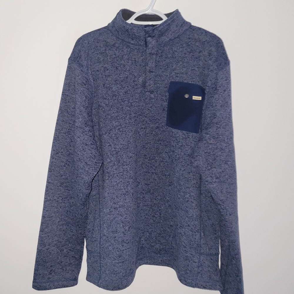 Woolrich Snap Button Pullover Men's Size XL Blue‎ Pocket
